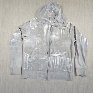 Green Tee Women's Gray Sweatshirt Hoodie Long Sleeve‎ Sz Medium